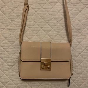 Cream cross body bag